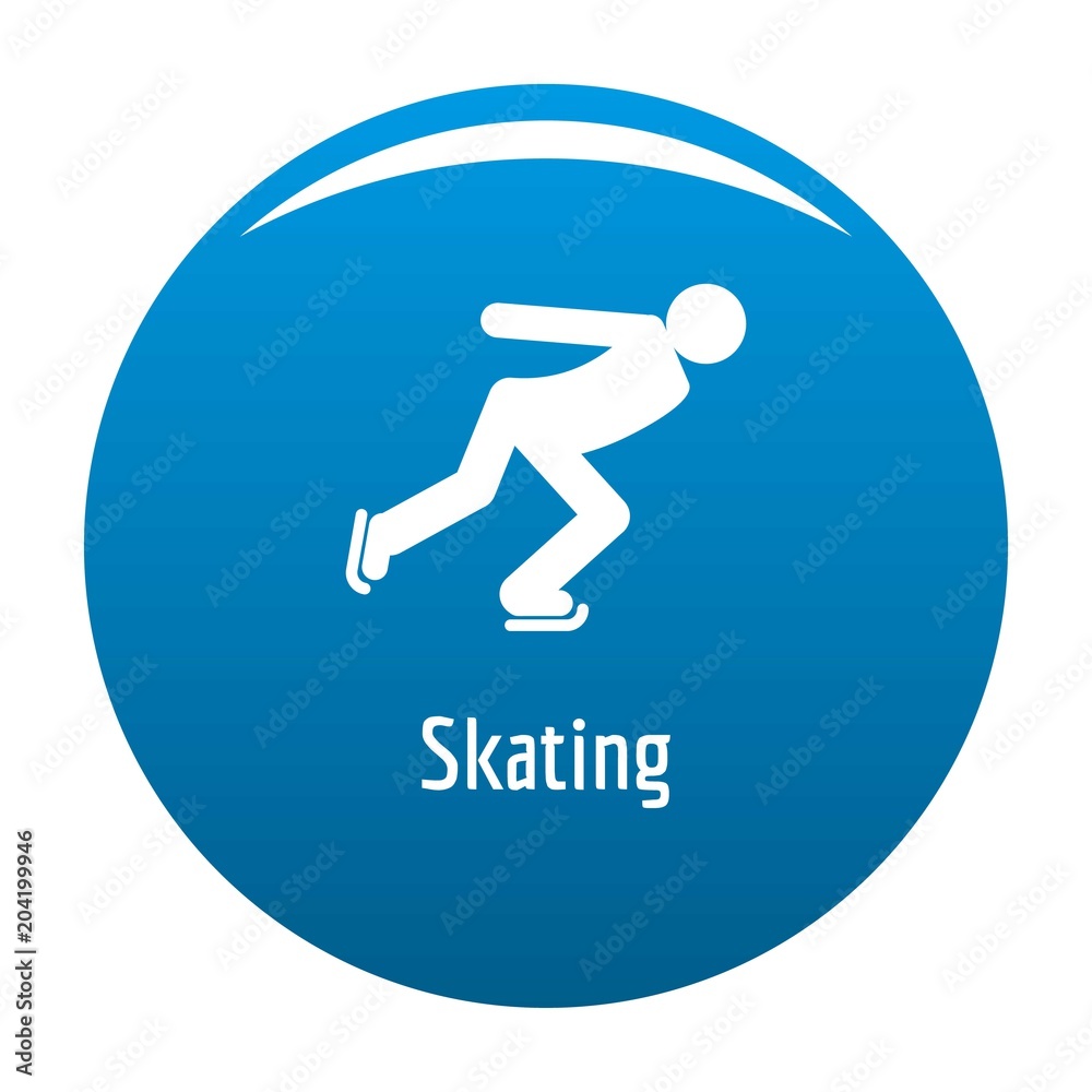 Skating icon. Simple illustration of skating vector icon for any design blue Skating icon. Simple illustration of skating vector icon for any design blue