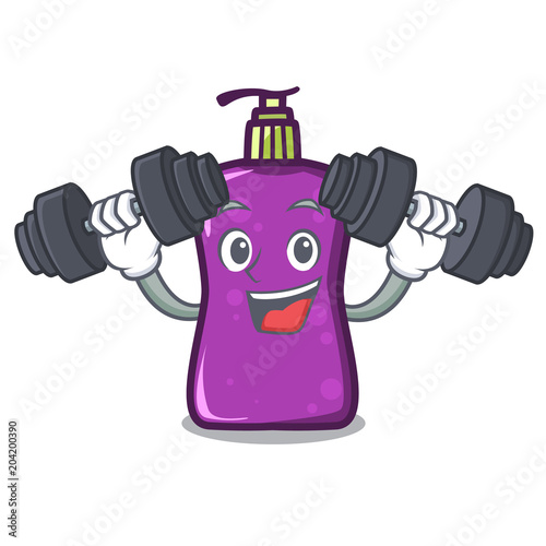 Fitness shampo character cartoon style