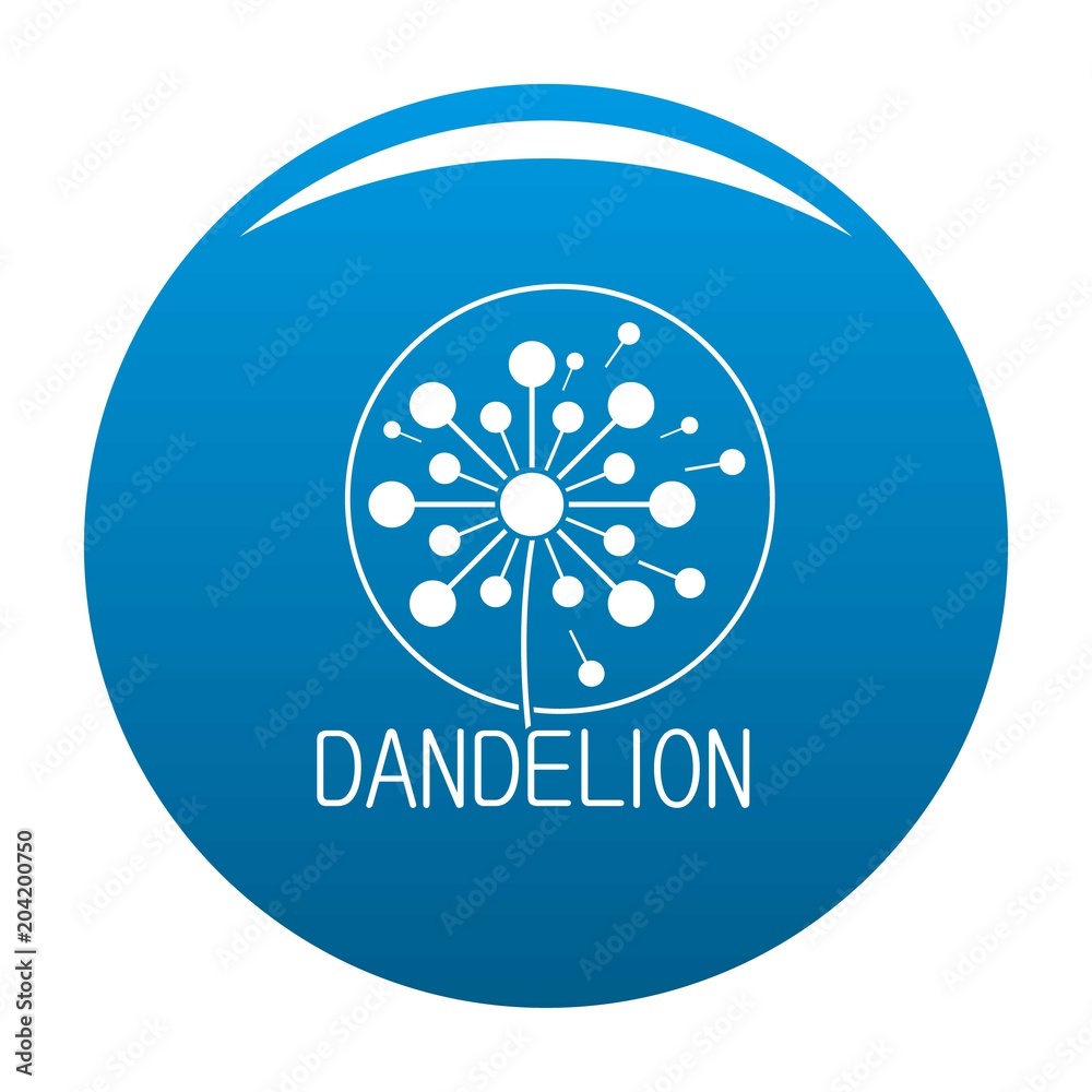 Faded dandelion logo icon. Simple illustration of faded dandelion vector icon for any design blue Faded dandelion logo icon. Simple illustration of faded dandelion vector icon for any design blue