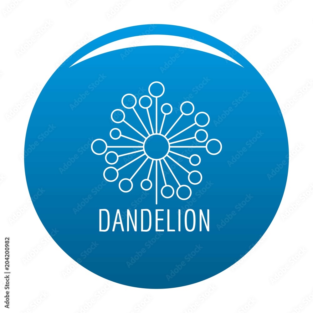 Torn dandelion logo icon. Simple illustration of torn dandelion vector icon for any design blue Torn dandelion logo icon. Simple illustration of torn dandelion vector icon for any design blue
