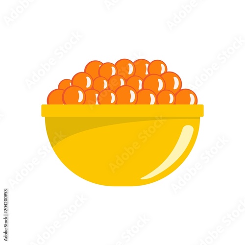 Red caviar icon. Flat illustration of red caviar vector icon for web