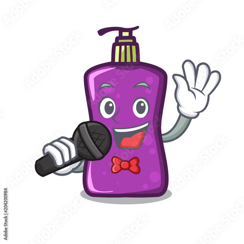 Singing shampo mascot cartoon style photo