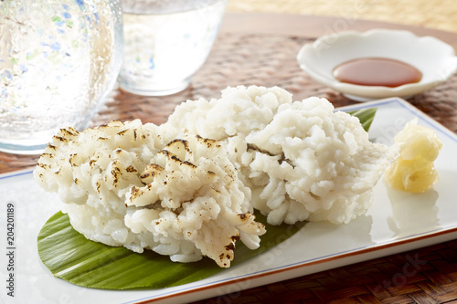 Obraz na płótnie ハモ寿司 (parboiled conger pike Sushi)