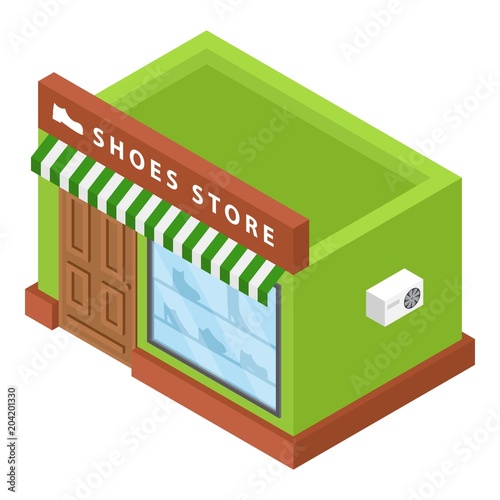 Shoes store icon. Isometric of shoes store vector icon for web design isolated on white background