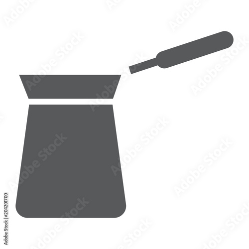 Turkish cezve glyph icon, coffee and cafe, turkish coffee sign vector graphics, a solid pattern on a white background, eps 10.