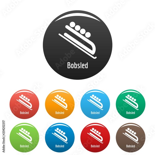Bobsled icon. Simple illustration of bobsled vector icons set color isolated on white