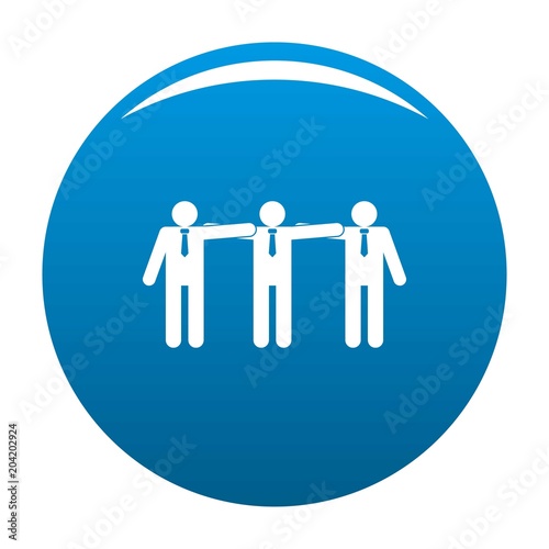 Office teamwork icon. Simple illustration of office teamwork vector icon for any design blue © anatolir