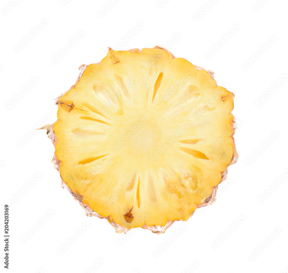 slice pineapple isolated on white background slice pineapple isolated on white background