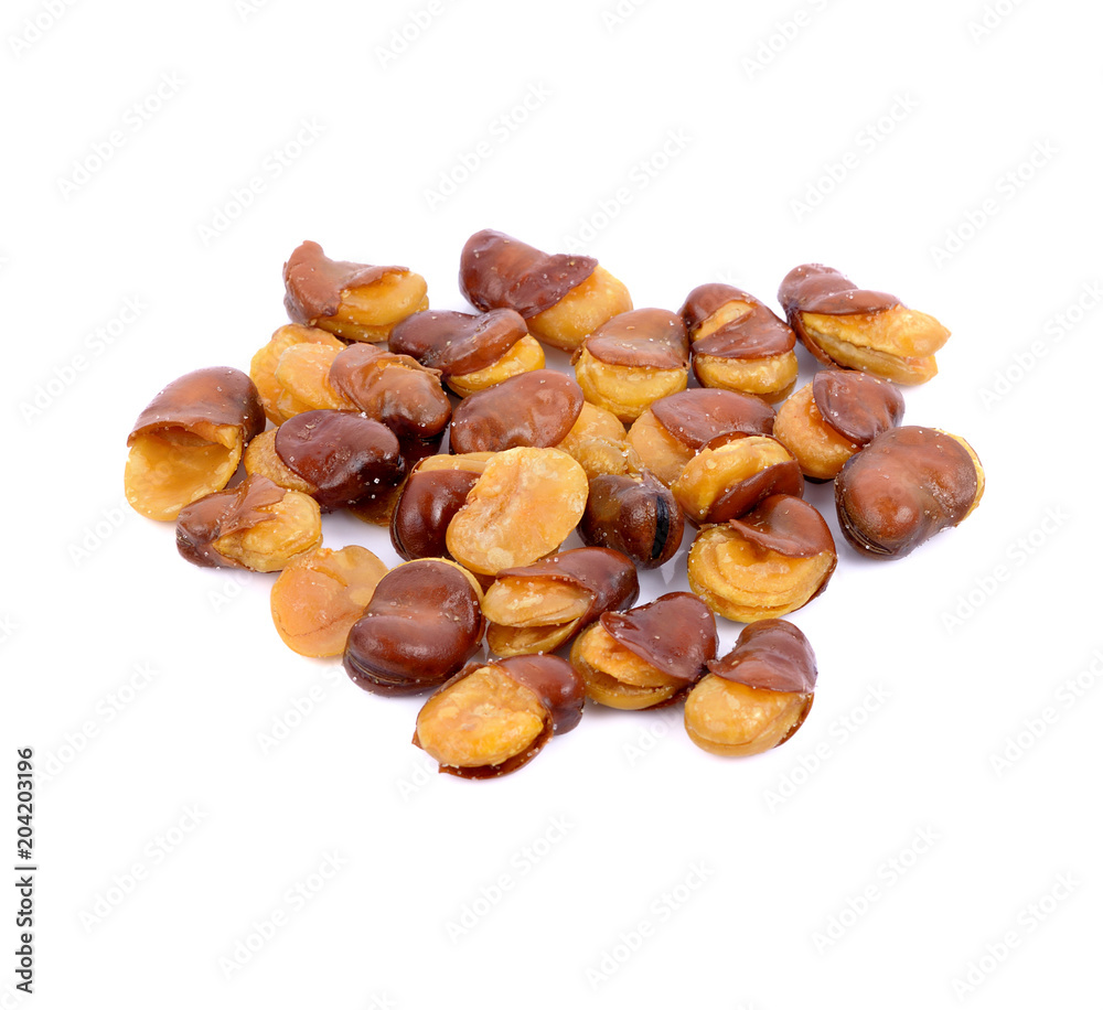 dried broad bean isolated on white background dried broad bean isolated on white background