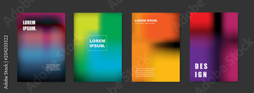 Modern abstract covers set. Blur colorful background