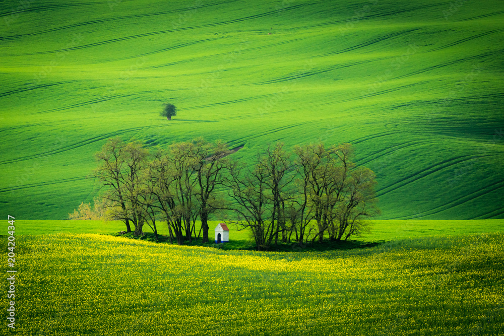Chapel of St. Barbara at spring in Moravia, Czech Republic