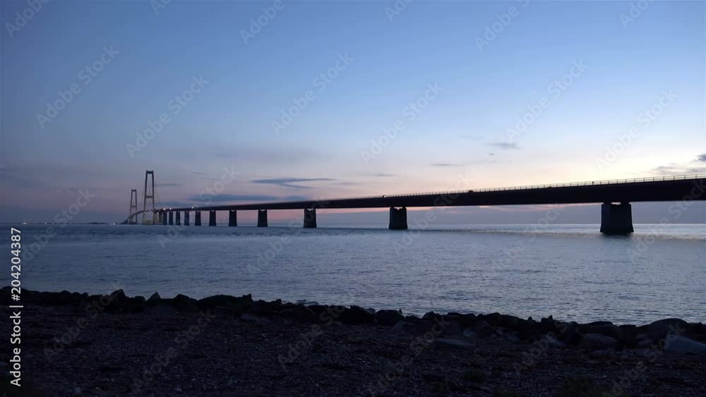 4K Panoramic Timelapse of Big Belt Bridge at Evening Sunset 4K Panoramic Timelapse of Big Belt Bridge at Evening Sunset