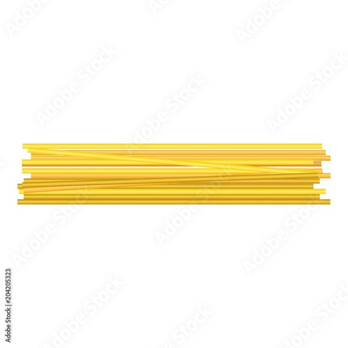 Long pasta icon. Realistic illustration of long pasta vector icon for web design isolated on white background