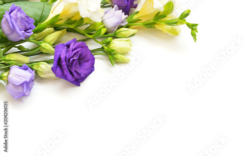 Flowers composition on whit...