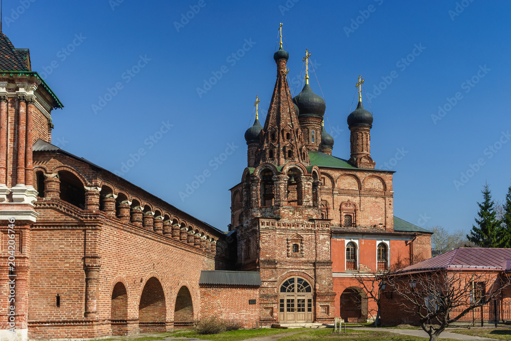 Cathedral on the historic street in Moscow Russia - Krutitskoe Compound