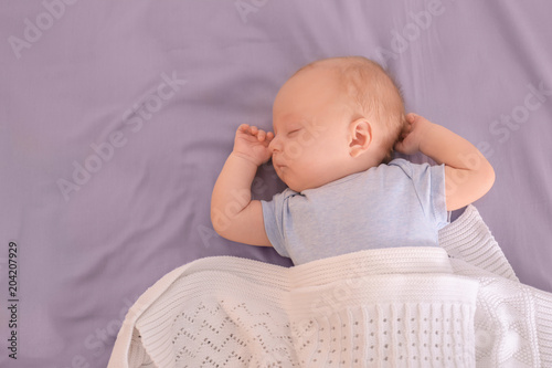 Cute little baby sleeping o...