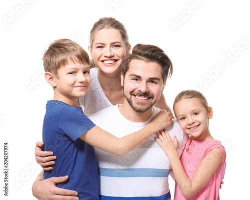 Portrait of couple with chi...