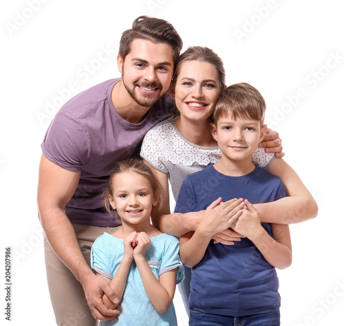 Portrait of couple with chi...