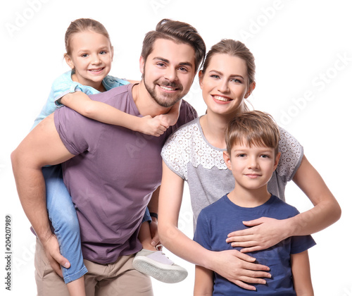 Portrait of couple with chi...