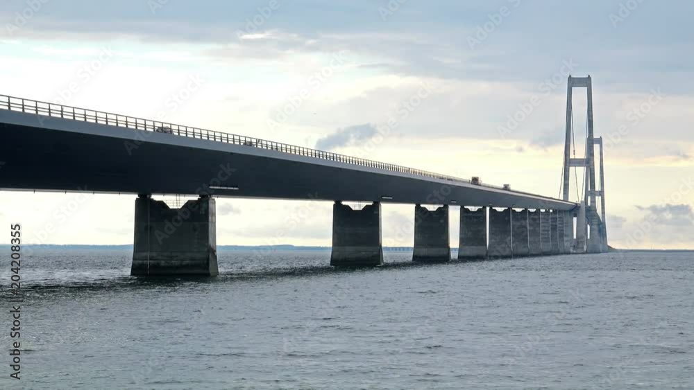 4K TImelapse of Big Belt Bridge multi-element fixed link crossing between the Danish islands 4K TImelapse of Big Belt Bridge multi-element fixed link crossing between the Danish islands
