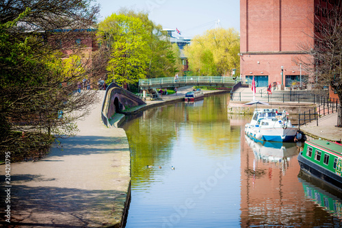 Buildings and canals in Nottingham, England