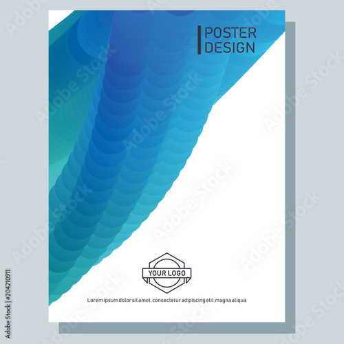 Abstract poster with overflow with the blend. Bright fluorescent color, fashionable modern design