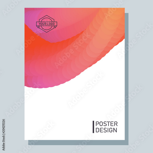 Abstract poster with overflow with the blend. Bright fluorescent color, fashionable modern design