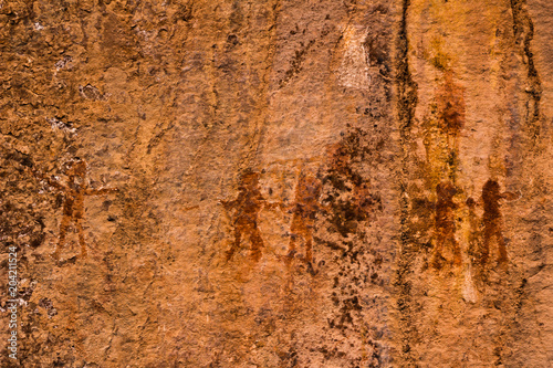 Rock Paintings in Inca Cueva clsoe to Humahuaca in Jujuy Province, north of Argentina