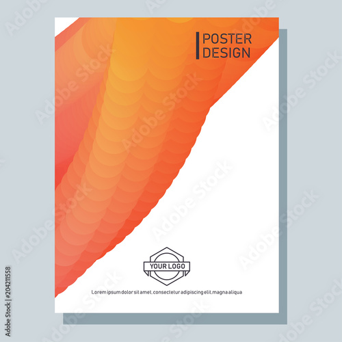 Abstract poster with overflow with the blend. Bright fluorescent color, fashionable modern design