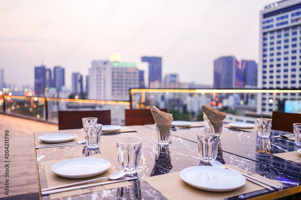 luxury private dinner rooftop in Bangkok, Thailand