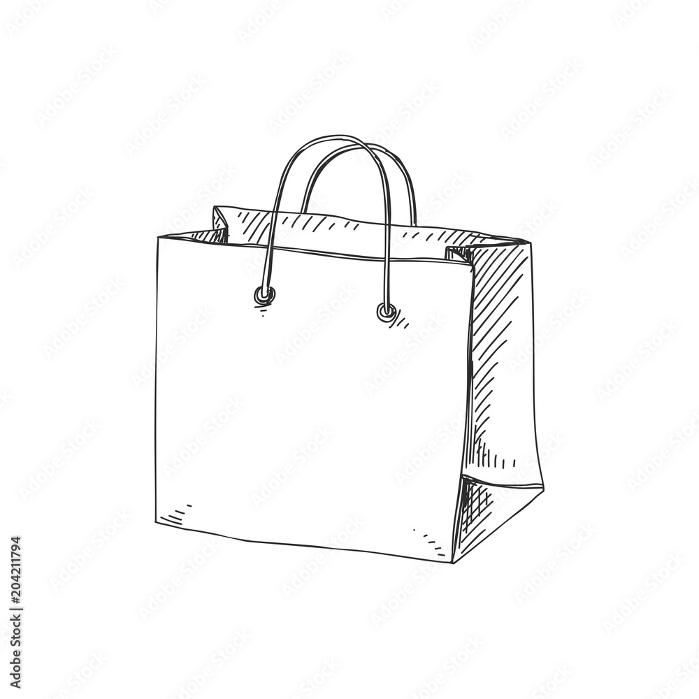 Obraz premium Beautiful vector hand drawn shopping bag Illustration