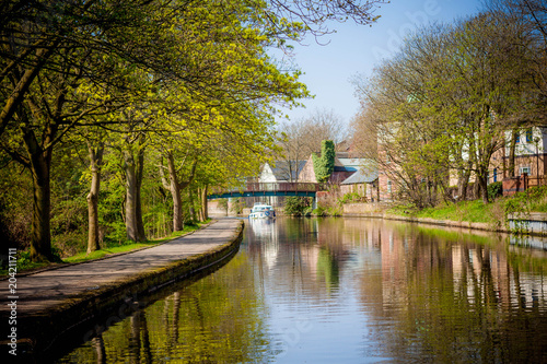 Buildings and canals in Nottingham, England