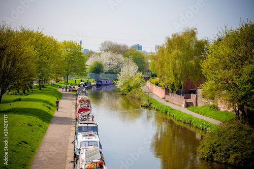 Buildings and canals in Nottingham, England