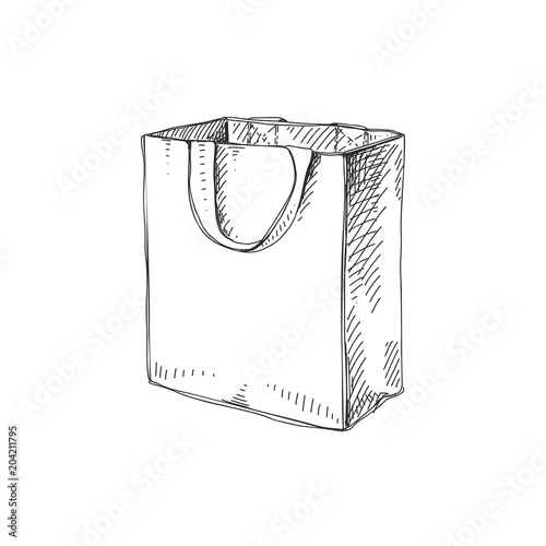 Beautiful vector hand drawn shopping bag Illustration
