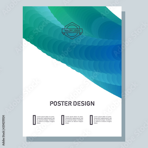 Abstract poster with overflow with the blend. Bright fluorescent color, fashionable modern design