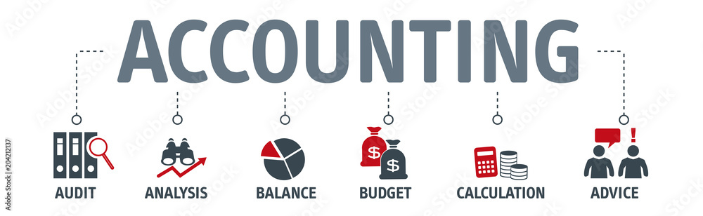 Εκτύπωση καμβά Banner accounting concept