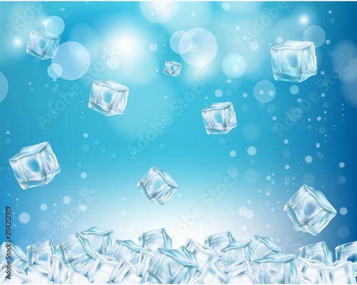 Ice cube abstract background vector illustration