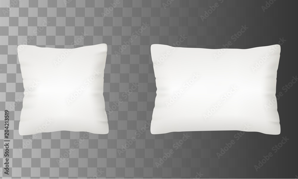 Blank white pillow mock up set vector illustration Blank white pillow mock up set vector illustration