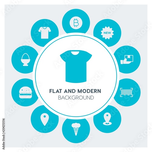 food, clothes, shopping Infographic Circle fill Icons Set. Contains such Icons as  business,  website,  elements,  background,  pattern,  banner,  slider, sweet and more. Fully Editable. Pixel Perfect