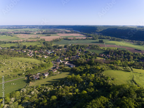 Vall  e de Seine avec Giverny au premier plan