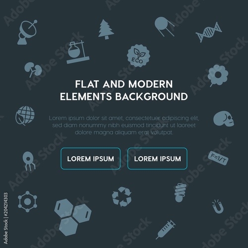 health, science, nature fill vector icons and elements background concept on dark background.Multipurpose use on websites, presentations, brochures and more