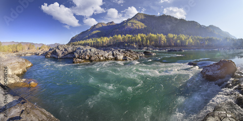 Katun river, Altai mountains, panoramic image