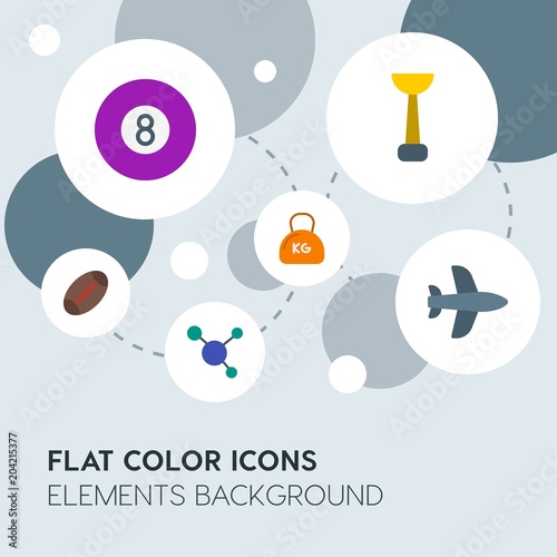 transports, science, sports flat vector icons and elements background with circle bubbles networks.Multipurpose use on websites, presentations, brochures and more