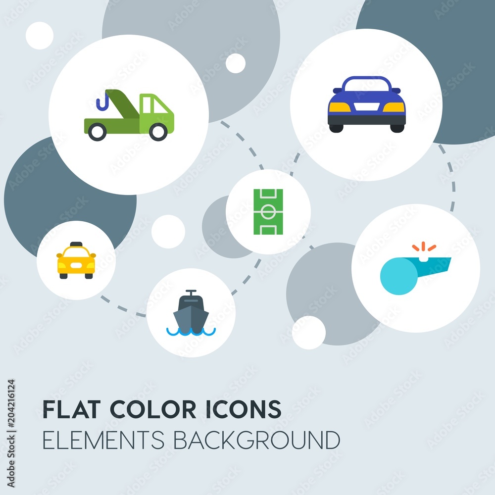 Fototapeta premium transports, science, sports flat vector icons and elements background with circle bubbles networks.Multipurpose use on websites, presentations, brochures and more