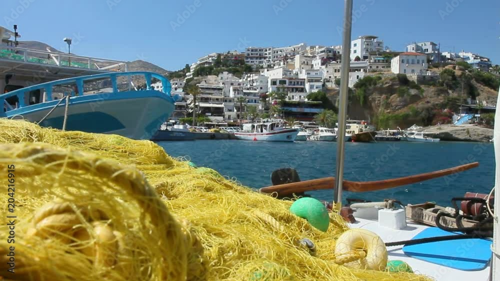 Bateaux de pêche port d'Agia Galini en Crète