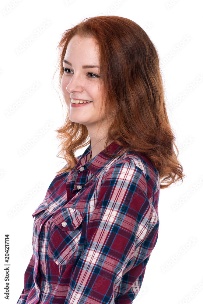 Close-up portrait of beautiful red-haired girl smiling Close-up portrait of beautiful red-haired girl smiling