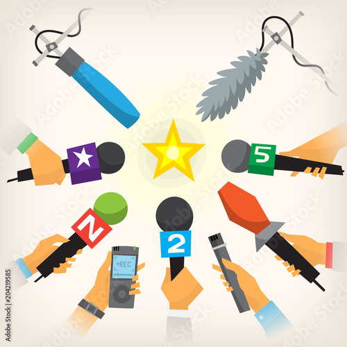 Journalists performing interview