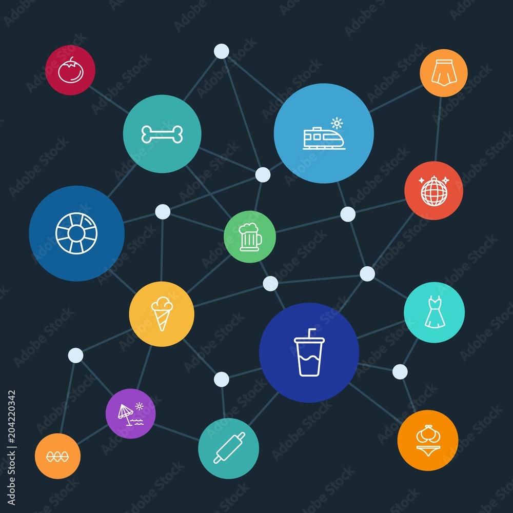 Abstract background with polygonal connected lines and food, clothes, drinks, travel outline icons. Can be use for websites, mobile apps, presentations and other design works Abstract background with polygonal connected lines and food, clothes, drinks, travel outline icons. Can be use for websites, mobile apps, presentations and other design works