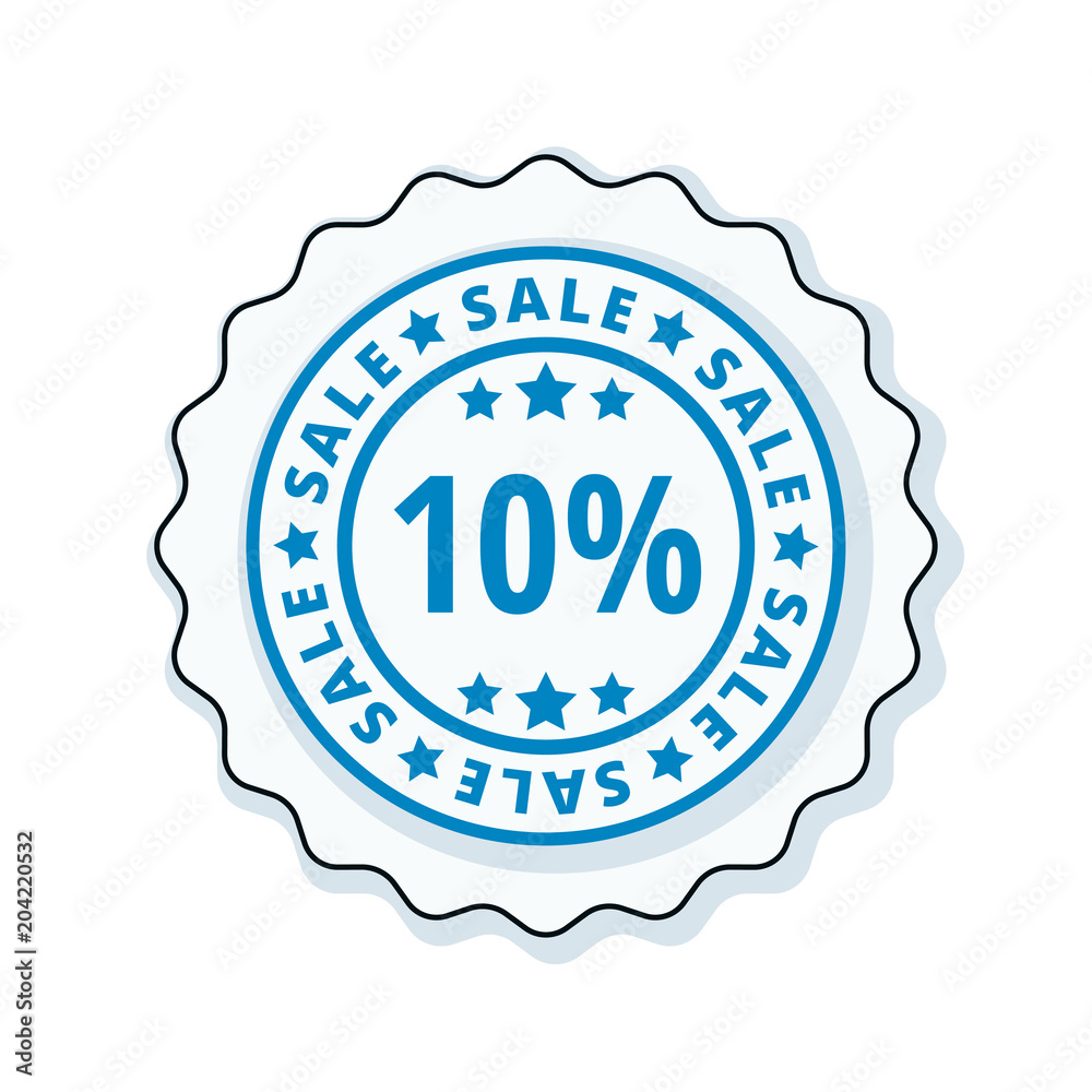 10% Sale label illustration