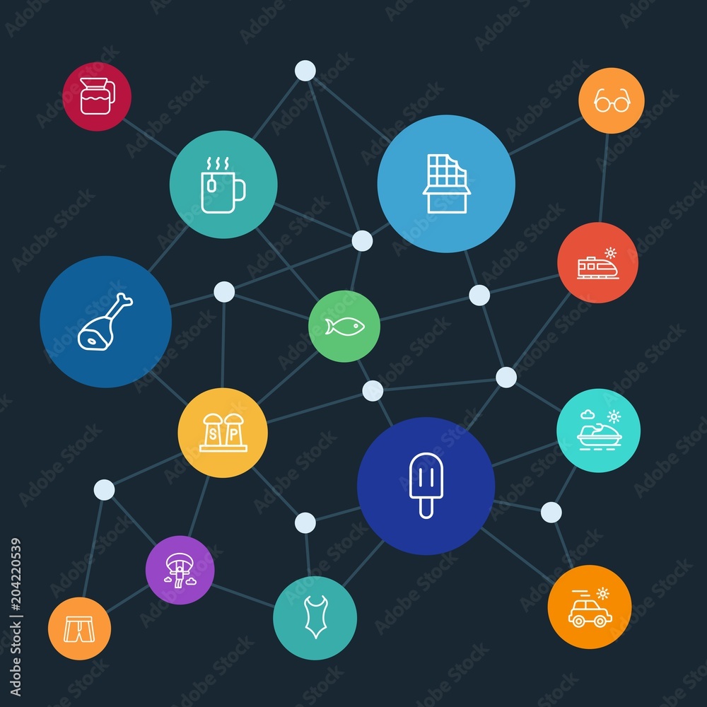 Abstract background with polygonal connected lines and food, clothes, drinks, travel outline icons. Can be use for websites, mobile apps, presentations and other design works Abstract background with polygonal connected lines and food, clothes, drinks, travel outline icons. Can be use for websites, mobile apps, presentations and other design works